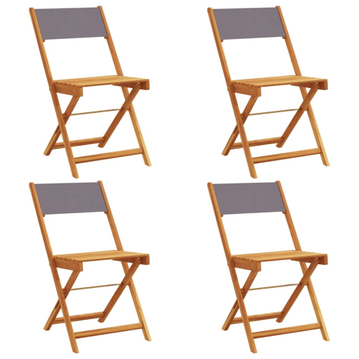 Cadeiras jardim - Cadeiras exterior dobráveis 4 pcs tecidomadeira maciça antracite