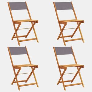 Cadeiras jardim - Cadeiras exterior dobráveis 4 pcs tecidomadeira maciça antracite