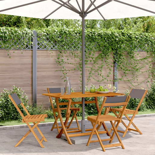 Cadeiras jardim - Cadeiras exterior dobráveis 4 pcs tecidomadeira maciça antracite