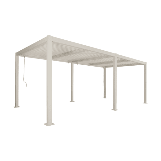Pérgola bioclimática 3x6m alumínio e aço lâminas orientáveis , Palace 3x6m, Beige, 574x292x231 cm