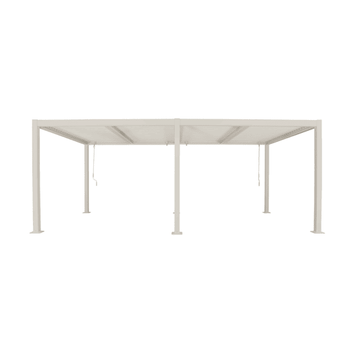 Pérgola bioclimática 3x6m alumínio e aço lâminas orientáveis , Palace 3x6m, Beige, 574x292x231 cm