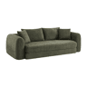 Sofá-cama boucle texturizada de 3 lugares, Sweeetch, Verde caqui, 243x112x83 cm