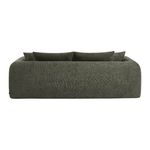 Sofá-cama boucle texturizada de 3 lugares, Sweeetch, Verde caqui, 243x112x83 cm