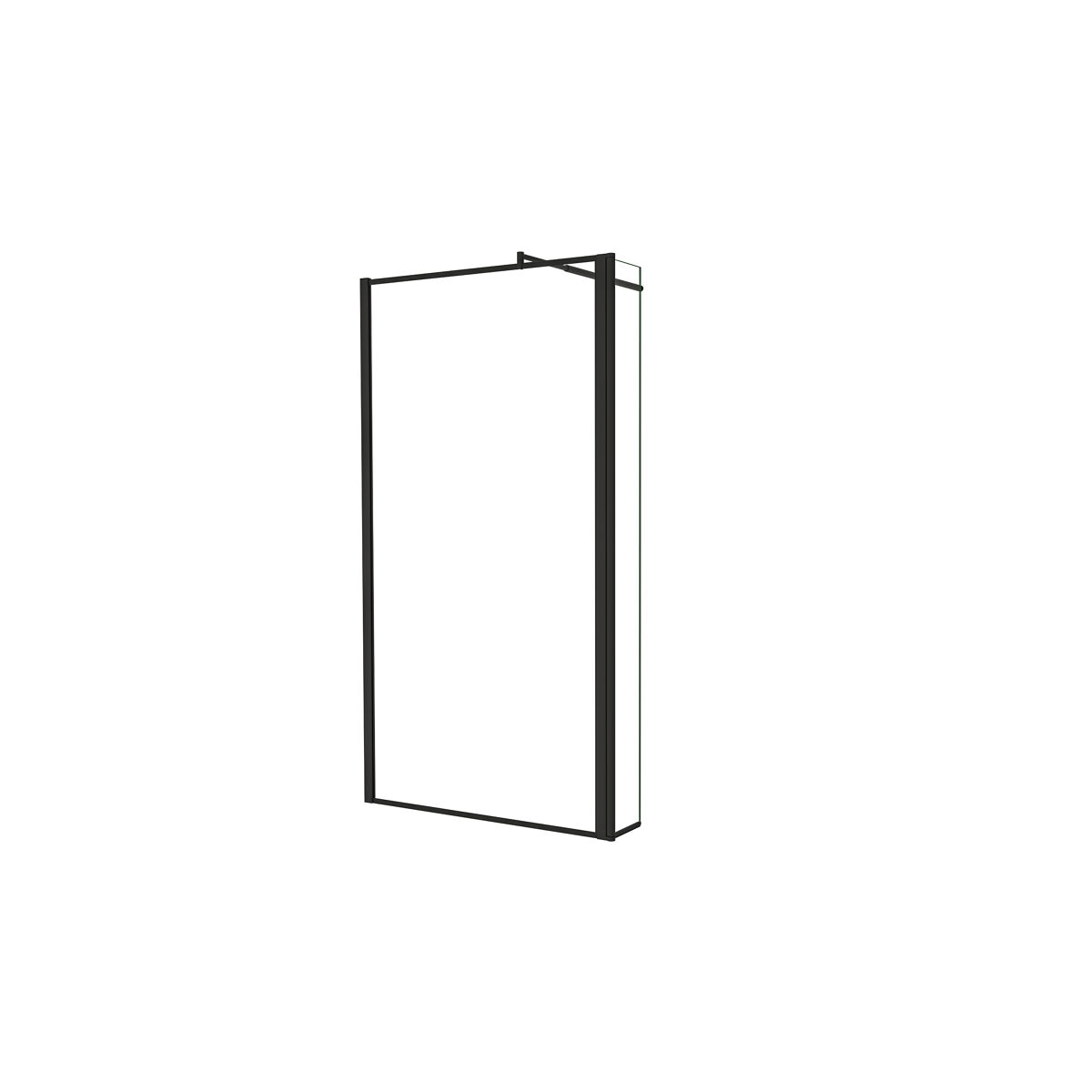 Mampara de ducha fija borde de serigrafía negra 2hojas vidrio 8mm antical con barra negra 70-120cm tamaño[(143.9-145.9)+30]x200cm