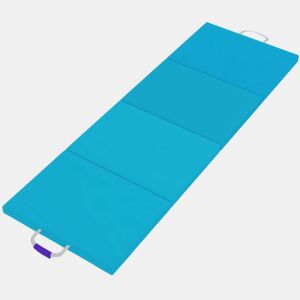 SPORTNOW Tapete de Ginástica Dobrável com Espessura de 5 cm Tapete de Exercício com Pegas de Transporte e Bolsa Tapete de Ginástica para Yoga Aeróbica Artes Marciais 180x60x5 cm Azul e Roxo