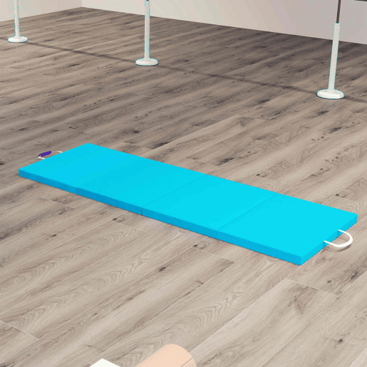 SPORTNOW Tapete de Ginástica Dobrável com Espessura de 5 cm Tapete de Exercício com Pegas de Transporte e Bolsa Tapete de Ginástica para Yoga Aeróbica Artes Marciais 180x60x5 cm Azul e Roxo