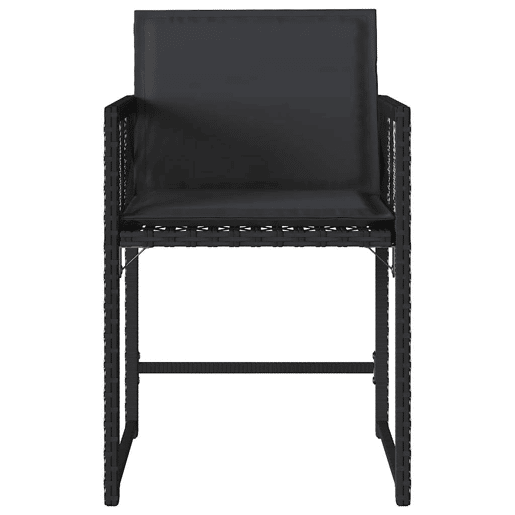 Cadeiras de jardim - Cadeiras de exterior com almofadões 4 pcs vime PE preto