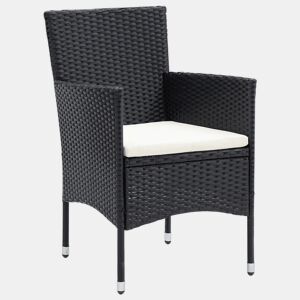 Cadeiras de jantar para jardim - Cadeiras de exterior 4 pcs vime PE preto