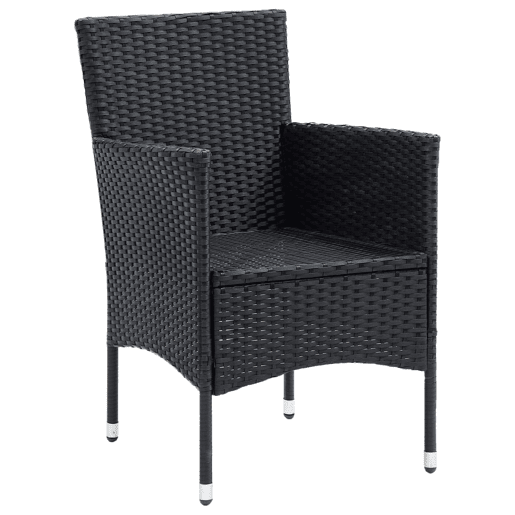 Cadeiras de jantar para jardim - Cadeiras de exterior 4 pcs vime PE preto