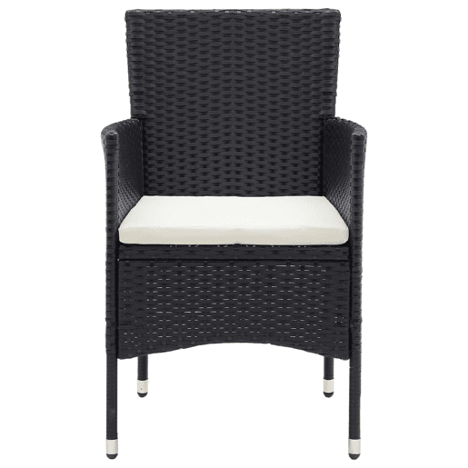 Cadeiras de jantar para jardim - Cadeiras de exterior 4 pcs vime PE preto