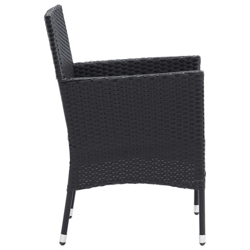 Cadeiras de jantar para jardim - Cadeiras de exterior 4 pcs vime PE preto