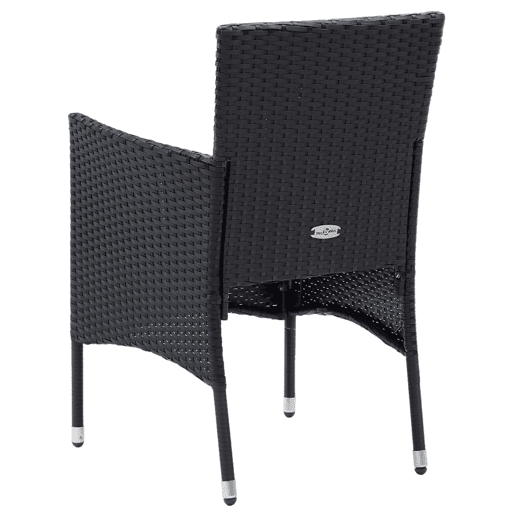 Cadeiras de jantar para jardim - Cadeiras de exterior 4 pcs vime PE preto