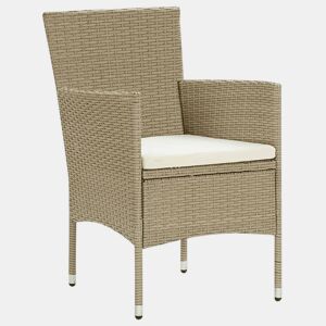 Cadeiras de jantar para jardim - Cadeiras de exterior 4 pcs vime PE bege