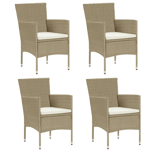 Cadeiras de jantar para jardim - Cadeiras de exterior 4 pcs vime PE bege