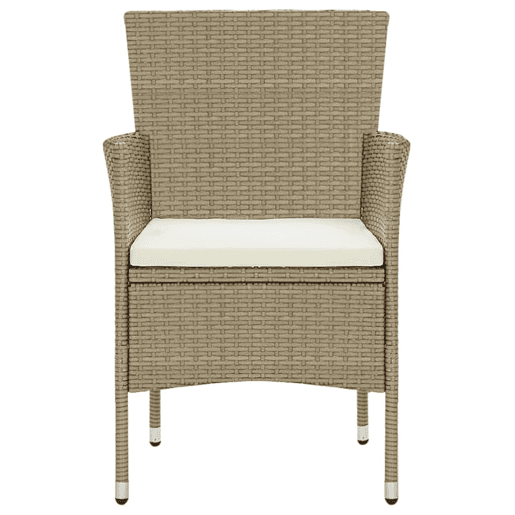 Cadeiras de jantar para jardim - Cadeiras de exterior 4 pcs vime PE bege