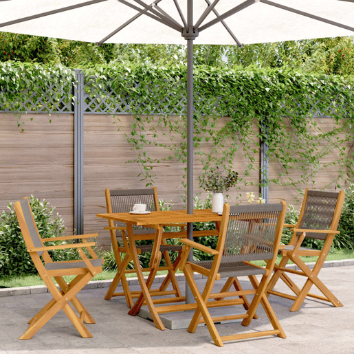 Cadeiras de jardim - Cadeiras de exterior dobráveis 4 pcs madeira acácia maciça cinza