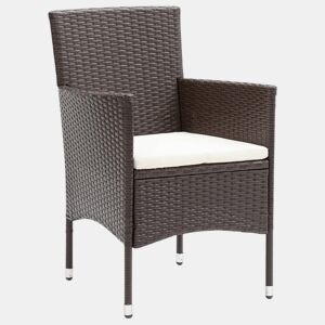 Cadeiras de jantar para jardim - Cadeiras de exterior 4 pcs vime PE castanho