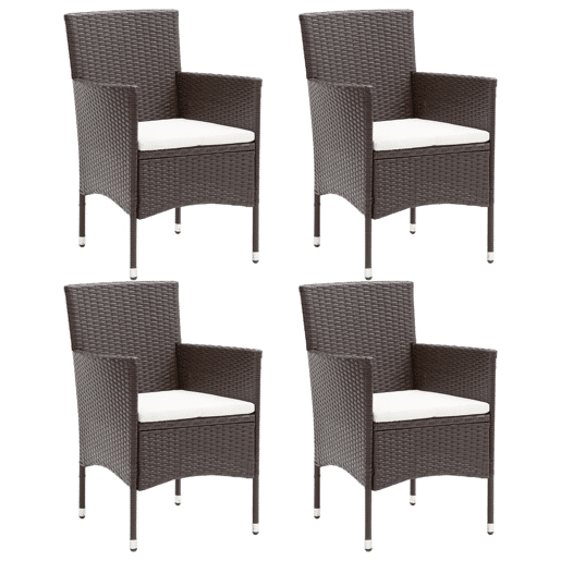Cadeiras de jantar para jardim - Cadeiras de exterior 4 pcs vime PE castanho