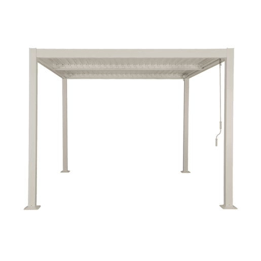 Pérgola bioclimática 3x3m com persiana, alumínio e aço com lâminas ajustáveis, Palace 3x3m, Beige, 292x292x231 cm
