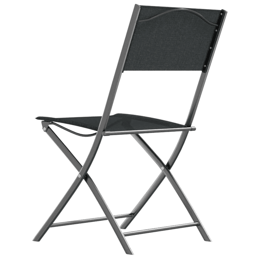 Cadeiras de exterior - Cadeiras de jardim dobráveis 4 pcs aço e textilene preto