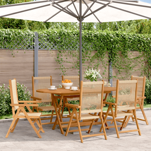 Cadeiras de jardim - Cadeiras de exterior reclináveis 6 pcs madeira acácia maciça bege