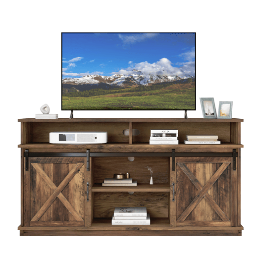 Móvel de TV 148 cm de painel de partículas com 2 portas,natural