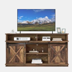 Móvel de TV 148 cm de painel de partículas com 2 portas,natural