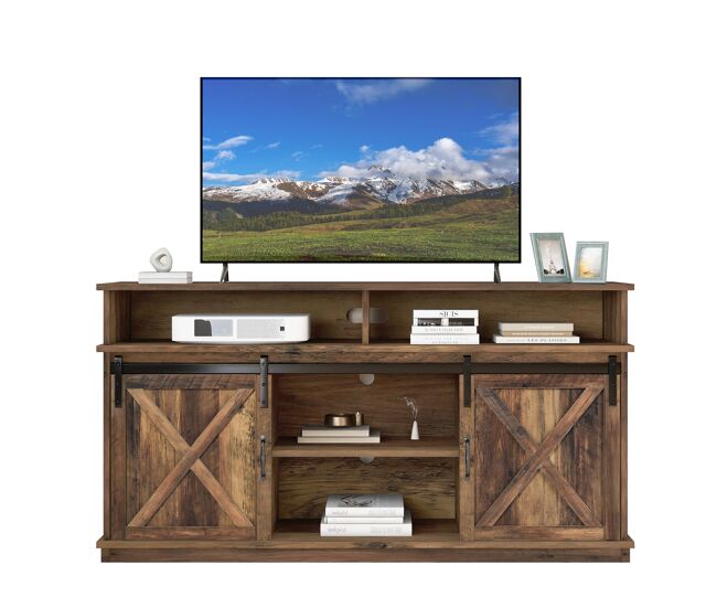 Mueble TV 148 cm de panel de partículas con 2 puertas,natural