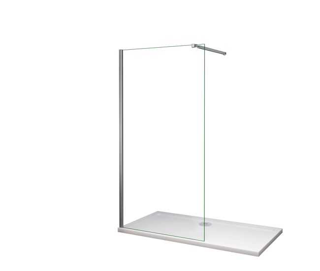 Mampara de ducha fija con película de seguridad a prueba de explosiones con barra ajustable 73-120cm tamaño (98-100)x200cm