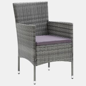 Cadeiras de jantar para jardim - Cadeiras de exterior 4 pcs vime PE cinzento