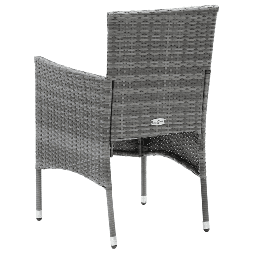 Cadeiras de jantar para jardim - Cadeiras de exterior 4 pcs vime PE cinzento