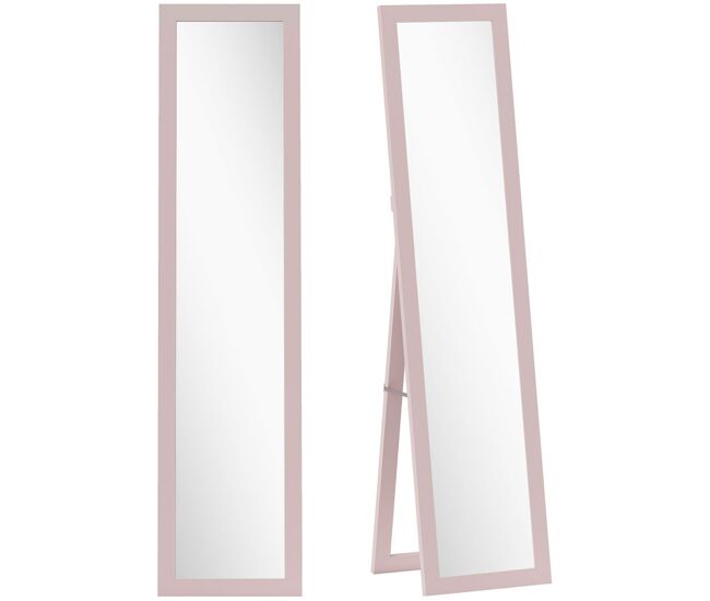 Homcom espejo de pie cuerpo entero 157x37 cm, espejo de cuerpo entero con soporte, 3 formas de uso, independiente, montaje pared y apoyado, para salón