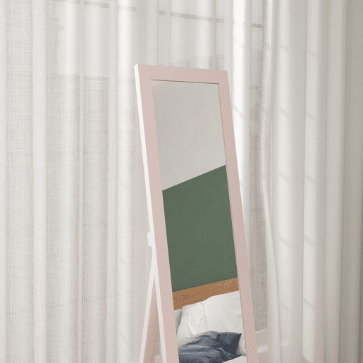 HOMCOM Espelho de Corpo Inteiro 37x155 cm Espelho de Pé Espelho de Parede Retangular com Estrutura de Madeira Decorativo para Sala de Estar Dormitório Corredor Rosa Claro HOMCOM Espelho de Corpo Inteiro 37x155 cm Espelho de Pé Espelho de Parede Retangular com Estrutura de Madeira Decorativo para Sala de Estar Dormitório Corredor Rosa Claro