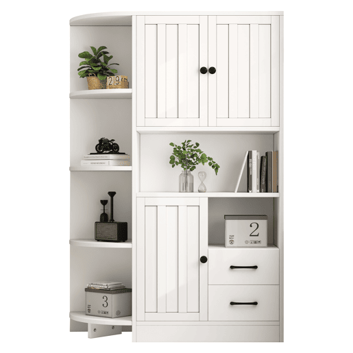 Armário de cozinha de painel de partículas com 3 portas e 2 gavetas,branco