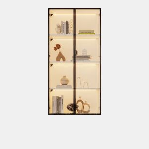 Vitrine de painel de partículas com 2 portas,2 gavetas e luz led,blanco