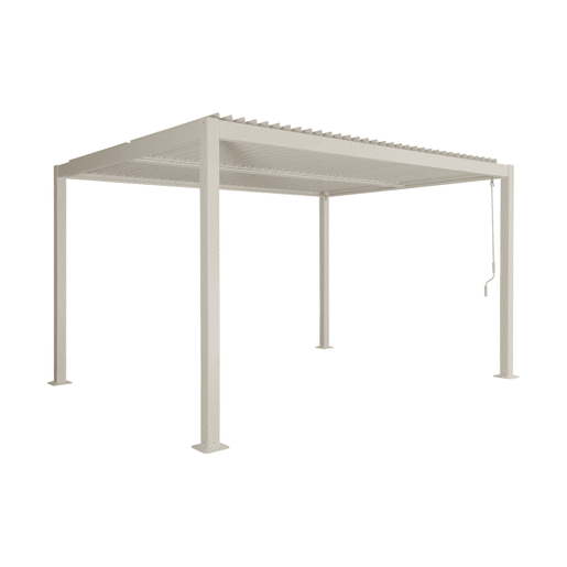 Pérgola bioclimática 3x4m alumínio e aço lâminas orientáveis, Palace 3x4m, Beige, 392x292x211 cm