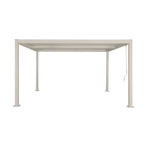 Pérgola bioclimática 3x4m alumínio e aço lâminas orientáveis, Palace 3x4m, Beige, 392x292x211 cm
