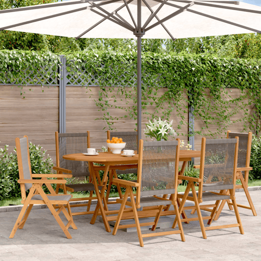 Cadeiras de jardim - Cadeiras de exterior reclináveis 6 pcs acácia maciça cinzento Cadeiras de jardim - Cadeiras de exterior reclináveis 6 pcs acácia maciça cinzento
