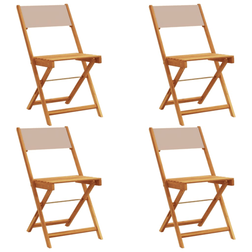 Cadeiras jardim - Cadeiras exterior dobráveis 4pcs tecidomadeira cinza-acastanhado