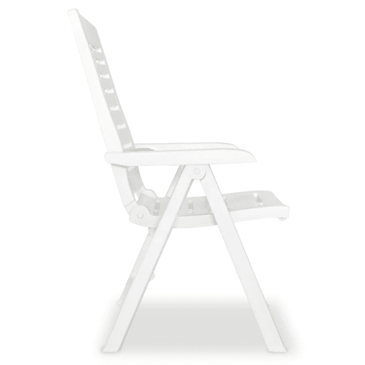 Cadeiras de jardim - Cadeiras de exterior reclináveis 6 pcs plástico branco