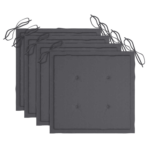 Cadeiras de jardim - Cadeiras de exterior dobráveis c almofadões 4 pcs teca maciça