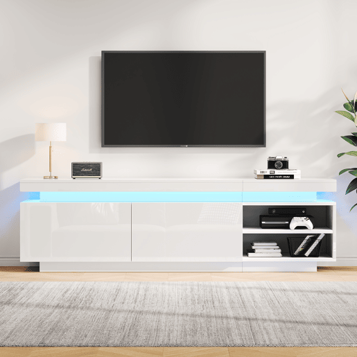 Móvel de TV 170 cm de painel de partículas com 2 portas,branco Móvel de TV 170 cm de painel de partículas com 2 portas,branco