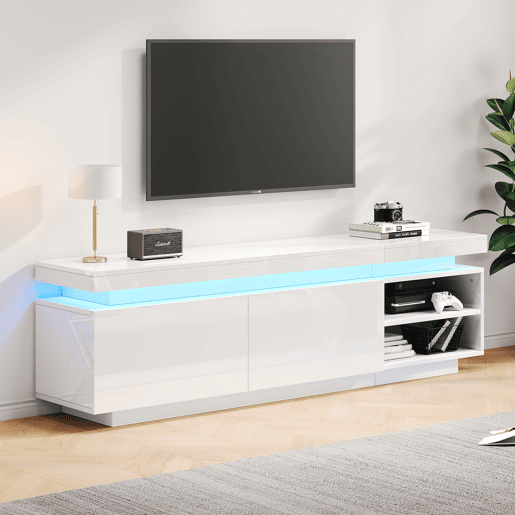 Móvel de TV 170 cm de painel de partículas com 2 portas,branco Móvel de TV 170 cm de painel de partículas com 2 portas,branco