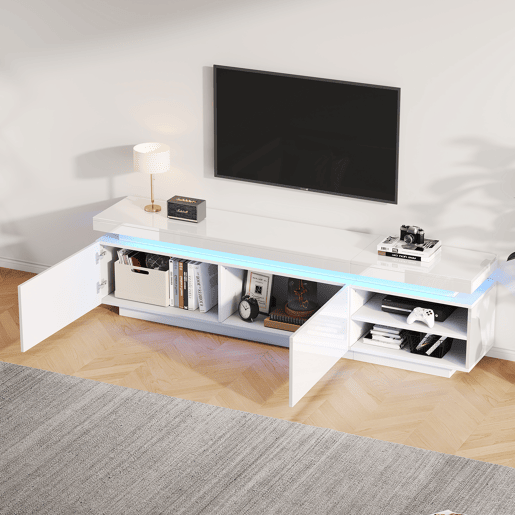 Móvel de TV 170 cm de painel de partículas com 2 portas,branco Móvel de TV 170 cm de painel de partículas com 2 portas,branco