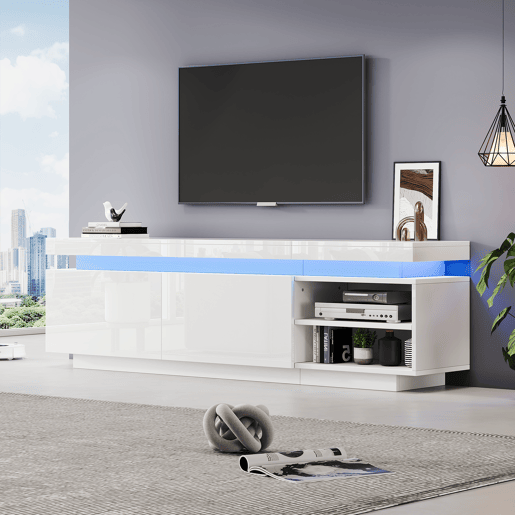 Móvel de TV 170 cm de painel de partículas com 2 portas,branco Móvel de TV 170 cm de painel de partículas com 2 portas,branco