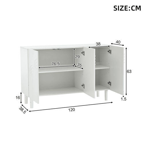 Aparador de mdf com 3 portas,branco