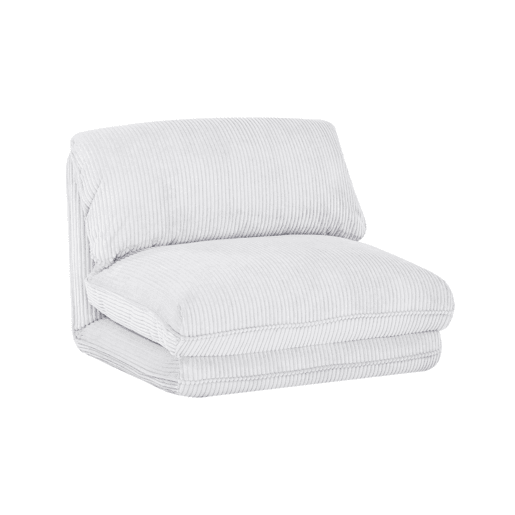 Poltrona grande em veludo canelado grosso, 1 lugar, Cosy, Branco sujo, 209x78x58 cm