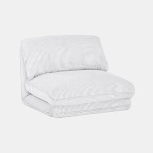 Poltrona grande em veludo canelado grosso, 1 lugar, Cosy, Branco sujo, 209x78x58 cm
