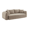 Sofá-cama boucle texturizada de 3 lugares, Sweeetch, Taupe, 243x112x83 cm