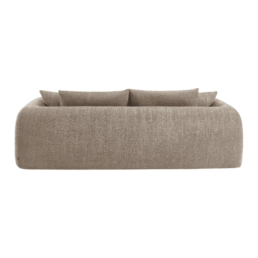 Sofá-cama boucle texturizada de 3 lugares, Sweeetch, Taupe, 243x112x83 cm
